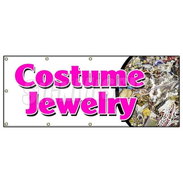 COSTUME JEWELRY BANNER SIGN bracelet earrings necklace watches silver